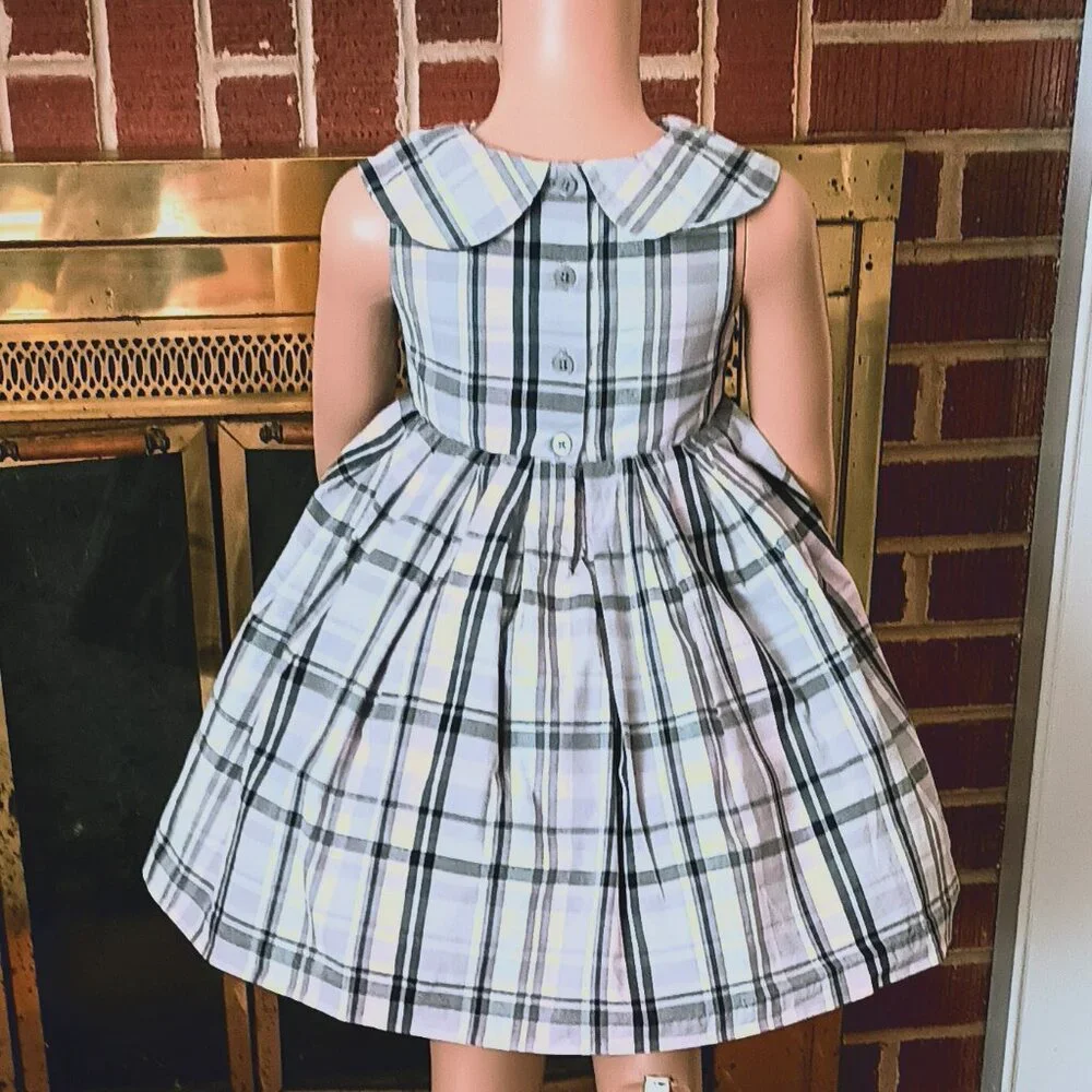 Gymboree Gray & Pink Plaid Dress 2T Fit & Flare Gray Tulle Crinoline Pleated Top